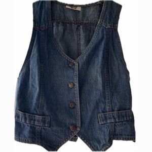 Vintage Maddy’s Goose Blue Denim Vest Small Y2K Cowgirl Western